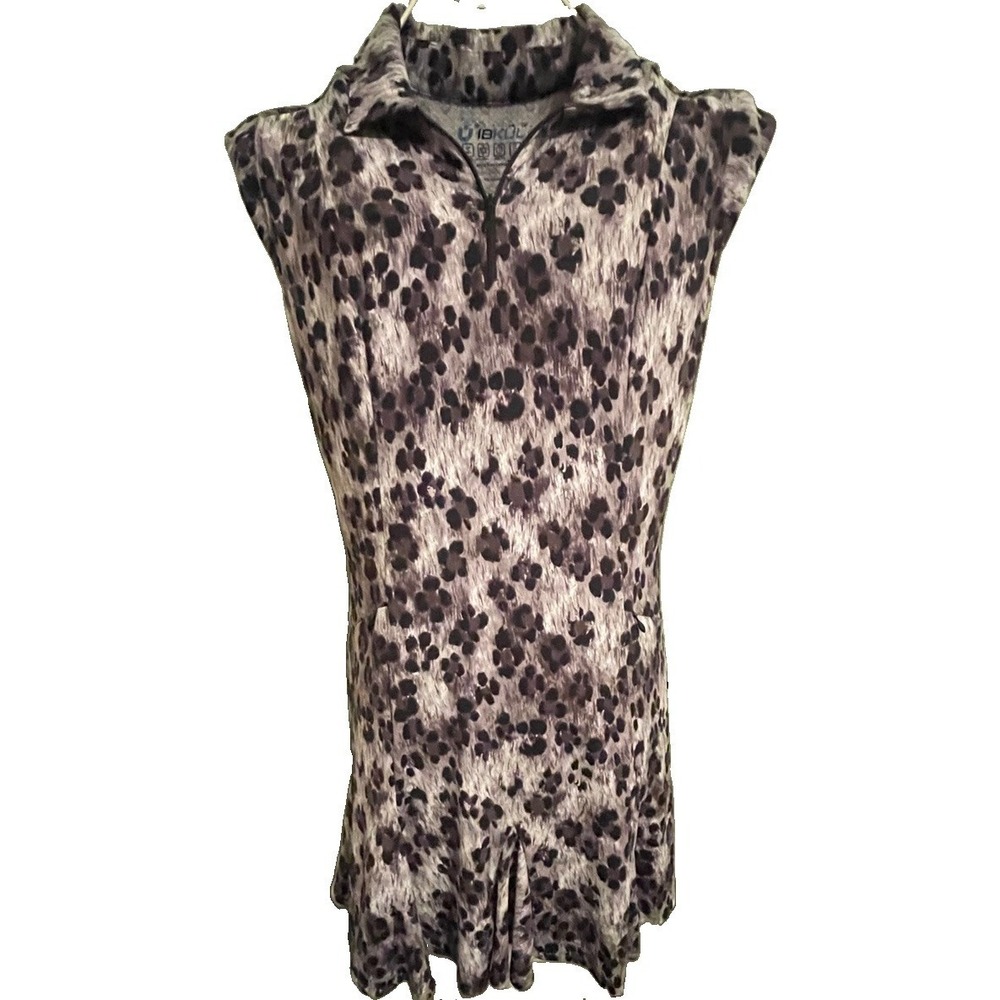 IBKUL Polo Dress Size M Sleeveless Leopard Golf  Tennis Womens Pickleball